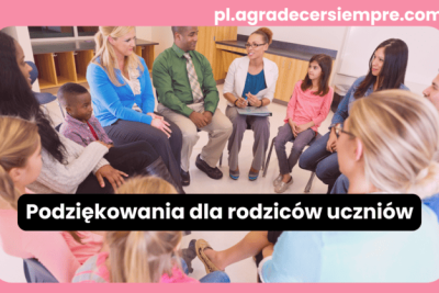Spotkanie nauczycieli, rodziców i uczniów w szkole – symboliczne podziękowania dla rodziców uczniów.